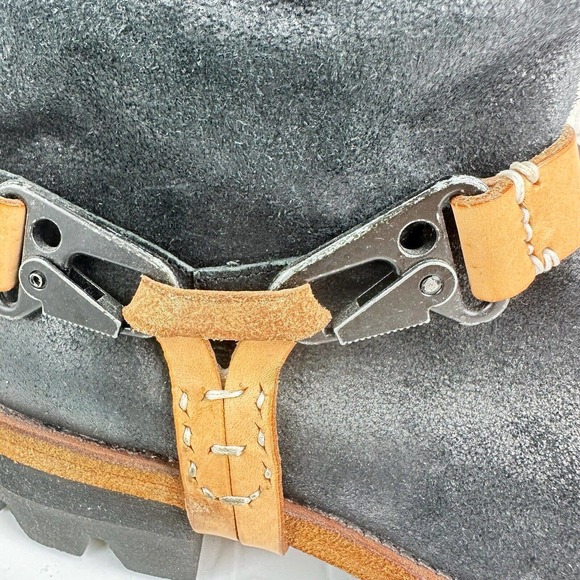 We The Free People Reya Women's Black Leather Harness Ankle Boots Sz 9-9.5 - Picture 5 of 16